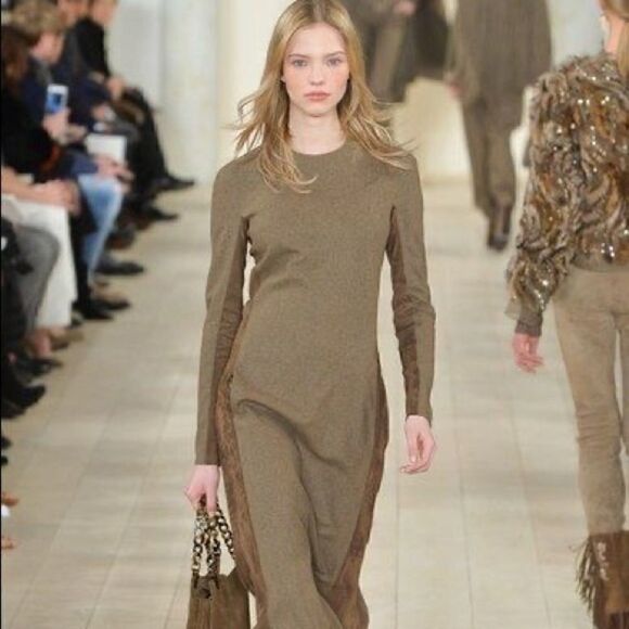 Ralph Lauren Fall 2015 Runway Collection Lamb Suede & Crushed Velvet Blouse - Picture 2 of 16